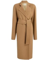 KHAITE - Single-Breasted Belted Coat - Lyst