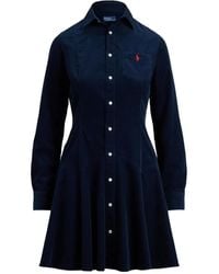 Polo Ralph Lauren - Corduroy Shirt Mini Dress - Lyst