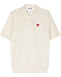 COMME DES GARÇONS PLAY - Heart-patch Wool Polo Shirt - Lyst