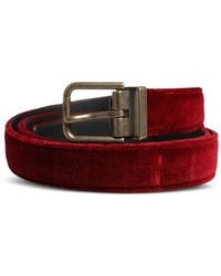 Dolce & Gabbana - Velvet Buckle Belt - Lyst