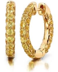 Graziela - Sapphire Three-Sided Hoop Earrings - Lyst