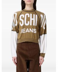Moschino - Logo-Intarsia Wool Crew-Neck Sweater - Lyst
