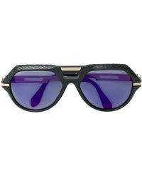 Cazal - Oversized-Sonnenbrille mit Lederdetail - Lyst