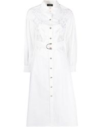 Liu Jo - Robe-chemise en coton à détails en dentelle - Lyst