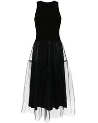 JNBY - Tulle-Inserts Midi Dress - Lyst
