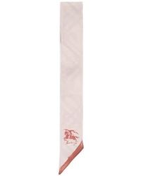 Burberry - Skinny Watercolour Check Silk Scarf - Lyst
