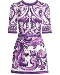 Dolce & Gabbana - Short Printed Dress - Lyst