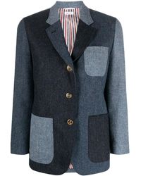 Thom Browne - Donegal Panelled Wool Blazer - Women's - Wool/cupro - Lyst