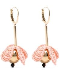 La DoubleJ - Bouquet Drop Crochet-Flower Drop Earrings - Lyst