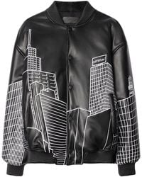 Off-White c/o Virgil Abloh - Skyline Leather Bomber Jacket - Lyst