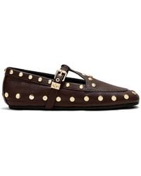 Ganni - Stud-Embellished Ballet Flats - Lyst
