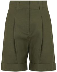 Moorer - Pleated Turn-Up Shorts - Lyst