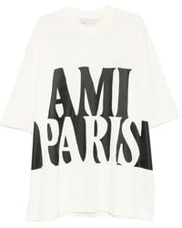 Ami Paris - T-Shirt Met Logo - Lyst