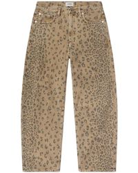 Citizens of Humanity - Leopard-Print Straight-Leg Jeans - Lyst