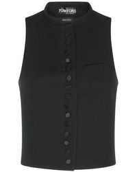 Tom Ford - Button-Up Wollen Top - Lyst