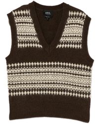 A.P.C. - Vest Met Jacquard - Lyst