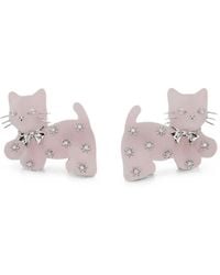 YVMIN - Cat-Motif Crystal-Embellished Hair Clips - Lyst
