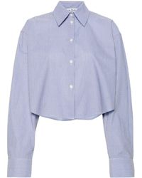 Acne Studios - Striped Cropped Cotton Shirt - Lyst