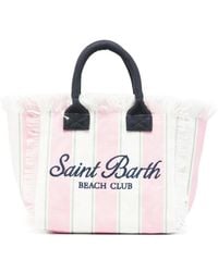 MC2 Saint Barth - Striped Frayed-Edge Beach Bag - Lyst