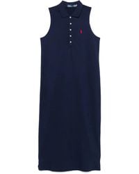 Polo Ralph Lauren - Midi Polo Pony-Embroidered Dress - Lyst