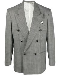 Canaku - Double-breasted Checked Wool Blazer - Lyst