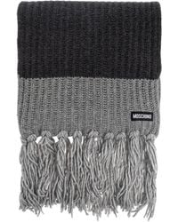 Moschino - Ribbed-Knit Fringed Scarf - Lyst