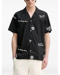Les Deux - Embroidered-Graphic Short-Sleeve Shirt - Lyst