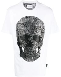 Philipp Plein - Skull-Print Cotton T-Shirt - Lyst