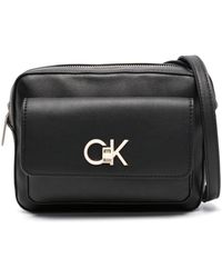 Calvin Klein - Logo-plaque Leather Crossbody Bag - Lyst