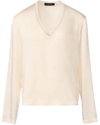 Fabiana Filippi - V-Neck Long-Sleeve Top - Lyst