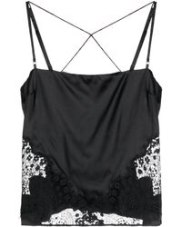 Tom Ford - Lace-detail Sleeveless Satin Top - Lyst