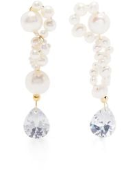Completedworks - 14Kt-Plated Pearl Drop Earrings - Lyst