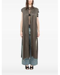 Andrea Ya'aqov - Mouwloze Blouse Met Split Aan De Zijkant - Lyst