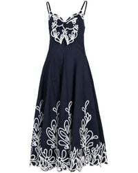 Cinq À Sept - Paisley Bloom Embroidered Bow-Detail Midi Dress - Lyst