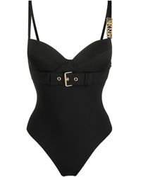 Moschino - Logo-plaque Belted Swimsuit - Lyst