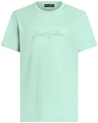 Dolce & Gabbana - Cotton T-Shirt With Dg Embroidery - Lyst