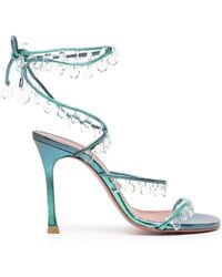 AMINA MUADDI - Tina 105mm Crystal-embellished Sandals - Lyst
