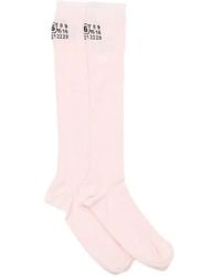 MM6 by Maison Margiela - Knee-Length Ribbed Socks - Lyst