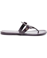 Tory Burch - Miller Logo-plaque Leather Sandals - Lyst