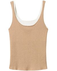Twinset - Trompe-L'Oeil Getailleerde Gebreide Top - Lyst