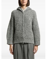 Peserico - Cardigan Zippé À Capuche - Lyst
