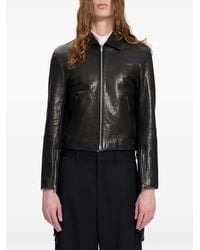 Ann Demeulemeester - Karo Leren Jack - Lyst