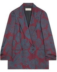 Dries Van Noten - Doppelreihiger Blazer Mit Blumen - Lyst