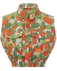 ALESSANDRO ENRIQUEZ - Strawberry-Print Cropped Shirt - Lyst