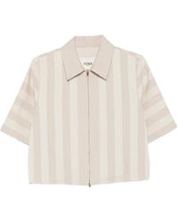Fendi - Striped Short-Sleeve Jacket - Lyst
