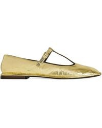 The Row - T-Strap Square-Toe Ballet Flats - Lyst