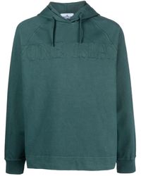 Stone Island - Logo-embroidered Cotton Hoodie - Lyst