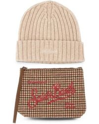 MC2 Saint Barth - Pochette With Houndstooth Pattern And Beanie Set - Lyst