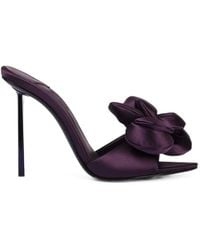 Le Silla - Bella Rose-Detail Satin Sandals - Lyst