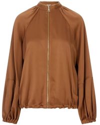 Fabiana Filippi - Pleated-Sleeve Zip-Up Jacket - Lyst
